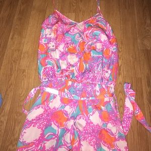 Lilly Pulitzer printed romper with belt